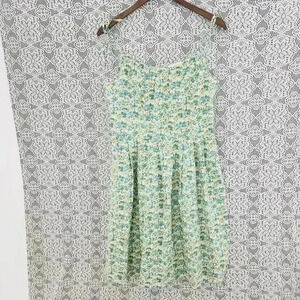 Loft cotton printed spaghetti tie strap mini dress 8